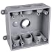 Hubbell-Bell PDB77550GY Two-Gang Weatherproof Box Seven 1/2 or 3/4-Inch. Threaded Outlets, Gray Finish primary