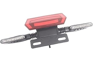 Electric Bike LED Taillight Assembly with Brake Light, Turn Signals and Driving Light, ABS Housing, 12V or 22-80V Compatible,
