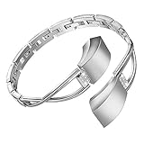Glebo Compatible Fitbit Alta Bands Women Fitbit Alta hr Bands Small Bracelet Bangle Wristbands Accessories Fitbit Alta Metal Bands Large Silver Rose Gold Black