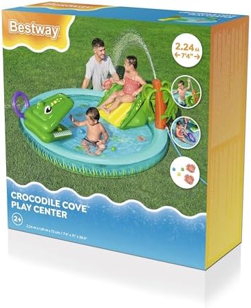 53166 Playcenter gonfiabile con piscinetta Crocodile Cove - 2,24 m x 1,81 m x 72 cm, multicolor