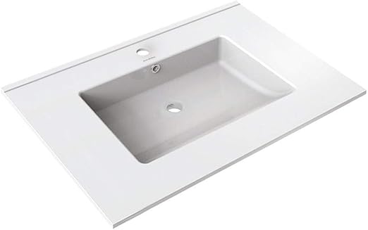 Amazon Com 31 Vanity Top Sink With Single Faucet Hole White Ceramic Glossy Home Kitchen