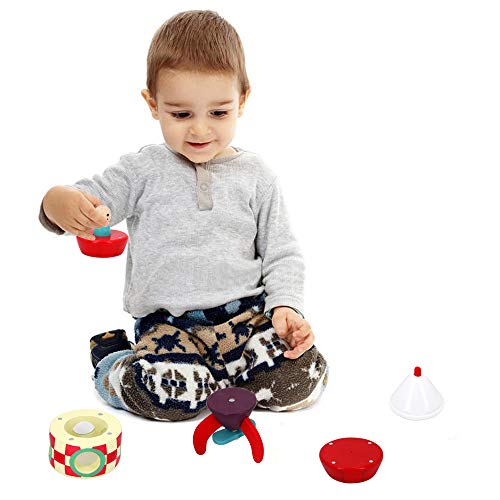 image for Sealive Magnetic Rocket Ship Toy, Wooden Rocket Space Toys with a Astr