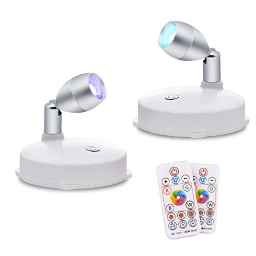 RGB Wireless LED Spotlight, Battery Operated Accent Lights, Indoor Mini