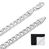 5.5mm 925 Sterling Silver Nickel-Free Beveled Cuban Curb Link Italian Chain, 24