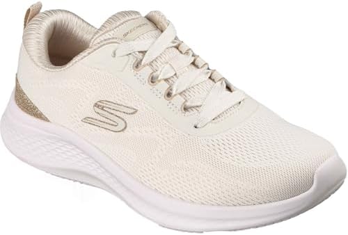 Damen Skech-Lite Pro 2.0 Brilliant Shimmer Turnschuhe, Natural Mesh Gold Trim, 37 EU