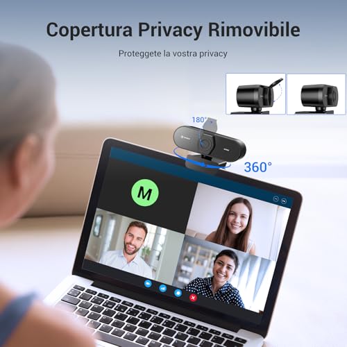 N newline 4K Webcam PC with 2 Microphones, Full HD 1080P@60FPS, Autofocus PDAF+CDAF, 12MP, Clear Stereo Sound, Auto Light Correction, USB Plug & Play, PC Camera for Windows MacOS