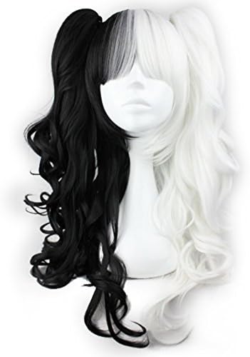 Halloween Party Black Mixed White Lolita Long Curly Women Cosplay Hair Wig+ Wig Cap by CosplayMIX