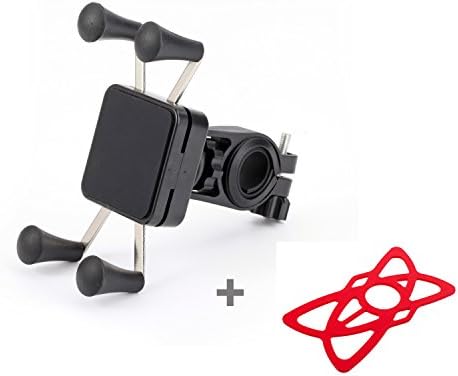 Handlebar Rail Mount with U-Bolt Base and Universal X-Grip Cell Phone Holder,Bike motorcycle car Mount,GPS Devices and More (Black)