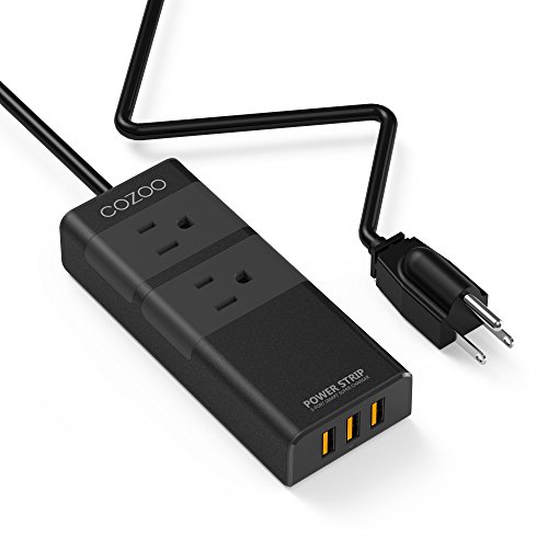 COZOO Aluminum 2 Outlet Travel Power Strip with USB Charger(3-Port Smart, 20W/4.0A) and 4.5ft Cord Made of Fire-Proof PC & Aluminum - Thumbnail 7