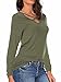 CPOKRTWSO Women Summer Tops Cross Front Deep V-Neck Long Sleeve Tees Top ArmyGreen S