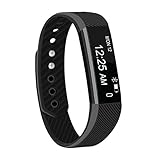 FIT FIRE Fitness Tracker, Super-Thin Activity Tracker Wearable Smart Bracelet (Black)