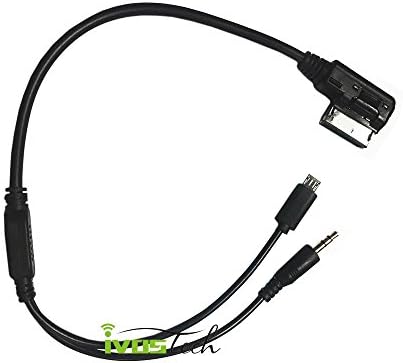Ivos AMI MDI MMI to MP3 Player 3.5mm Jack AUX-in Charging port Adaptor for Samsung Galaxy S3 S4 S5 Note 4 Note 5 LG Huawei Android Devices to Audi A3 A4 A5 A6 S5 A6 A8 Q7 S4 S8