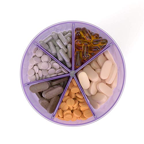 Ezy Dose Vitamin Organizer, 6 Large Compartments for Monthly, 30Day Storage, Colors may vary
