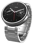 NEW Motorola Moto 360 Smartwatch, 23mm, Light / Natural Silver Metal Band Steel