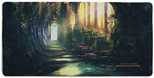 Forgotten Garden Stitched Edging 36x18 Inch Extended Mouse Pad by Inked Gaming / Non-Slip, Rubber, Professional Mouse mat with Smooth Surface. PC Gaming Your Game. Your Style.