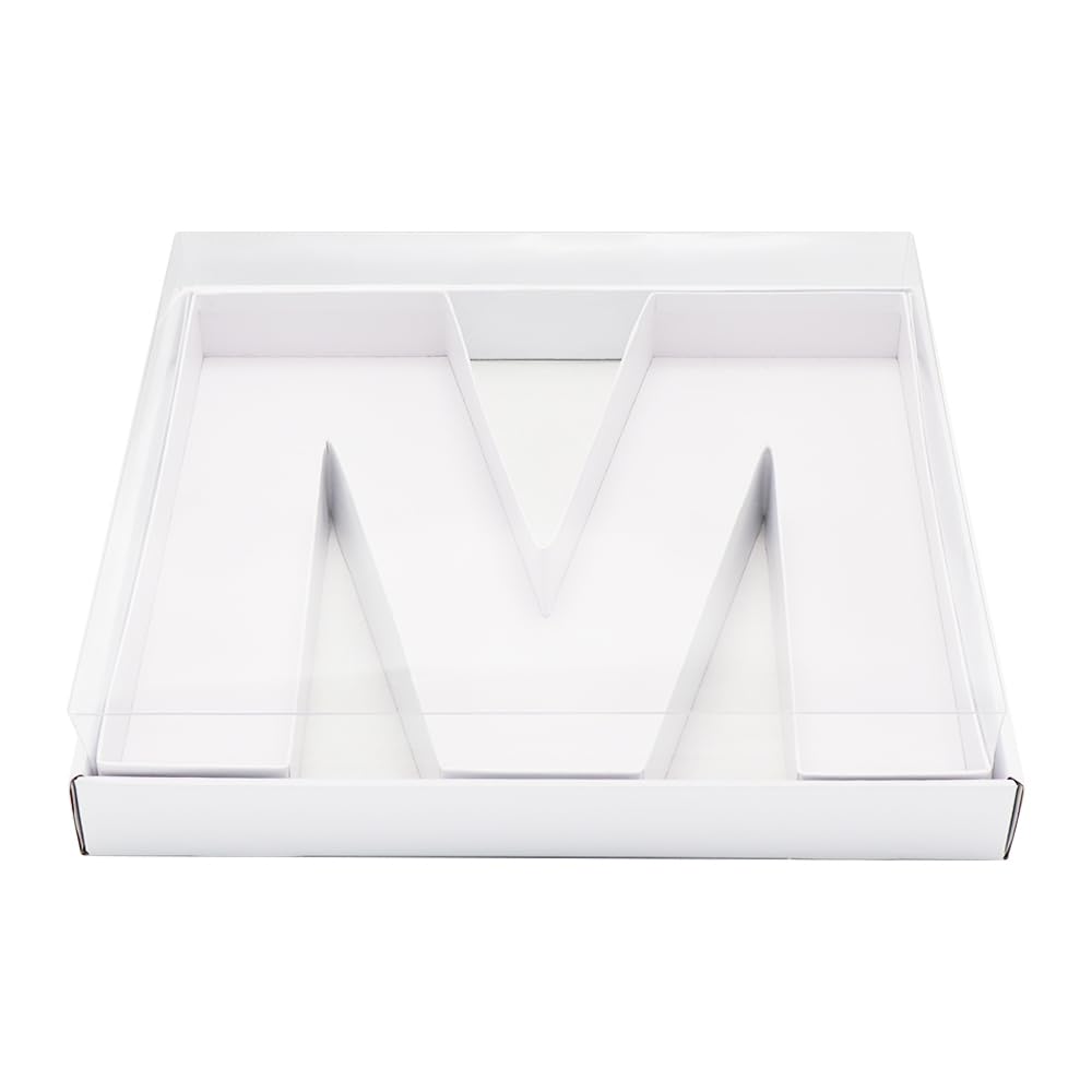 WENPACK 30.5cm Fillable Cardboard Letter Shaped Box Clear Cover Sweets Charcuterie Grazing Packaging (M)