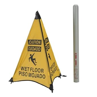 Handy Cone 31014d Wet Floor English Spanish 31 Yellow Cone W Grey