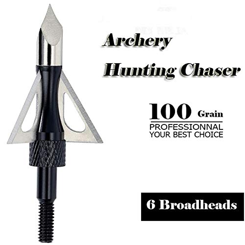 image for Maifield Archery Broadheads 100 Grain Bowhunting Arrow Head 3 Fixed Bl