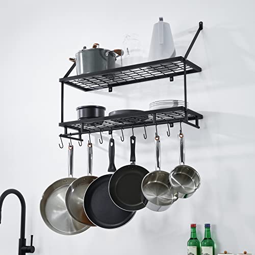 KES 30Inch Kitchen Pot Rack Mounted Hanging Rack for Kitchen Storage