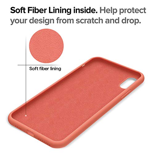 IVSUN Case for iPhone Xs Max 6.5-Inch Liquid Silicone 360 Full Protection Rubber Gel Cover Slim [ Anti-Fingerprint ] [ Scratch-Resistance ] [ Smooth Touch Feeling ] - Nectarine - Thumbnail 4