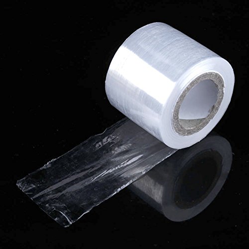 Adecco LLC 2 Rolls Disposable Eyebrow Tattoo Plastic Wrap Preservative Film, Make Up Transparent Plastic Roller for One-Way Eyebrow Lips Permanent Makeup Accessories