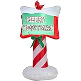 Jolly 3.5' Airblown Merry Christmas Inflatable Outdoor Decoration Sign