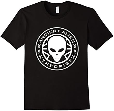Men's Ancient Alien Theorist Alien Head Conspiracy T Shirt XL Black