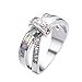 Rongxing Jewelry Artificial Opal Ring Wedding&Engagement Ring White Artificial Opal 10KT White Gold Plated Rings