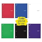 Five Star Spiral Notebook, 1 Subject, Wide Ruled Paper, 100 Sheets, 10-1/2 inches x 8 inches, Color Selected For You, 1 Count (05200)