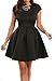 Zeagoo Women Sexy Cap Sleeve Backless Skater Pleated Cocktail Party Dress