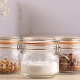 Kilner Set of 3 Round Clip Top Jars 0.5 Litre 500ml Airtight Glass Storage view 3