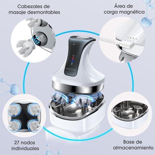 Masajeador Eléctrico 4D de Cuero Cabelludo, Cuello y Hombros — foto 4 de 8