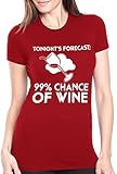 Women's High Chance Of Wine Forecast T Shirt Funny Drinking Tee For Women