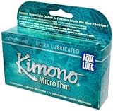 Kimono MicroThin Latex Condom Ultra Lubricated with Aqua Lube by Mayer Laboratories - 12 Count