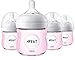 Philips Avent Natural Baby Bottle, Pink, 4oz, 4pk, SCF010/48