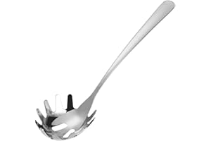 Stainless Steel 9.06 inch Spaghetti Server Spoon with Teeth - Pasta Fork Pasta Server Noodle Spoon Heavy Duty Cooking Utensil