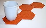 Oversized Hexagon Drink Coaster in 5mm Thick Merino