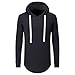 Aiyino Mens Hipster Hip Hop Pullover Hoodie Sweatshirt Long Sleeve T shirts US XL Black