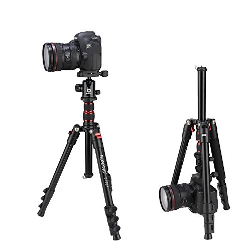 BONFOTO B690A Lightweight Aluminum Alloy Camera Travel Portable Tripod with 360 Degree Ball Head,1/4" Quick Release Plate,Bubble Level and Carry Bag for Canon Nikon Sony DSLR - Thumbnail 5