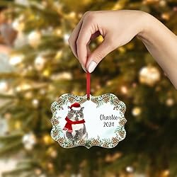 Blue White Persian Cat Christmas Ornament 2024