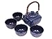 Happy Sales HSTS-DFS03, Japanese Blue Dragonfly Tea Pot and Tea Cups set