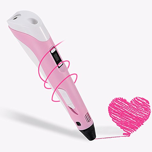3D Printer Pen Crafting Doodle Drawing Pens Creative Gift For Kids Painting Style PLA/ABS (Pink)