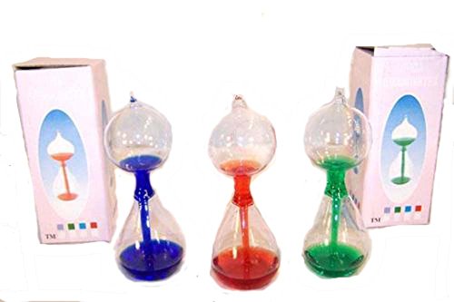 4 Assorted Colors Pieces Small Glass Hand Boiler Liquid Love Meter -