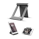 Phone Stand Aluminum, GVDV Pocket-size Multi-Angle Folding Stand for iPhone 7 6, Samsung Galaxy S8 S7 S6, iPads, Tablets, etc. (Space Gray, Stand Only)