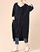 Mordenmiss Women's T Shirt Dresses Casual Sweatshirt Cotton Hoodie with Pocket Style2 Black
