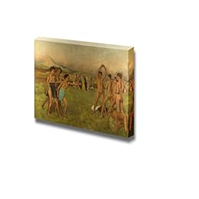 Young Spartans Exercising by Edgar Degas - Canvas Print Wall Art Famous Painting Reproduction - 12" x 18"