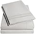 1500 Supreme Collection Full Sheet Sets Light Gray Silver - Luxury Hotel Bed Sheets and Pillowcase Set for Full Mattress - Extra Soft, Elastic Corner Straps, Deep Pocket Sheets, Full Silver