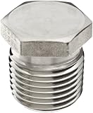 Parker Stainless Steel 316 Pipe Fitting, Hex Head Plug, 1/8