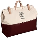 Klein Tools 5105-20 High-Bottom Canvas Tool Bag, 20-Inch,White/Tan