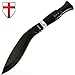 Grand Way Kukri Fixed Blade Gurkha Knife - Classic Black Curved Steel Sword Machete - Big Fix Hunting Knife - Large Bowie Survival Tool XG-B